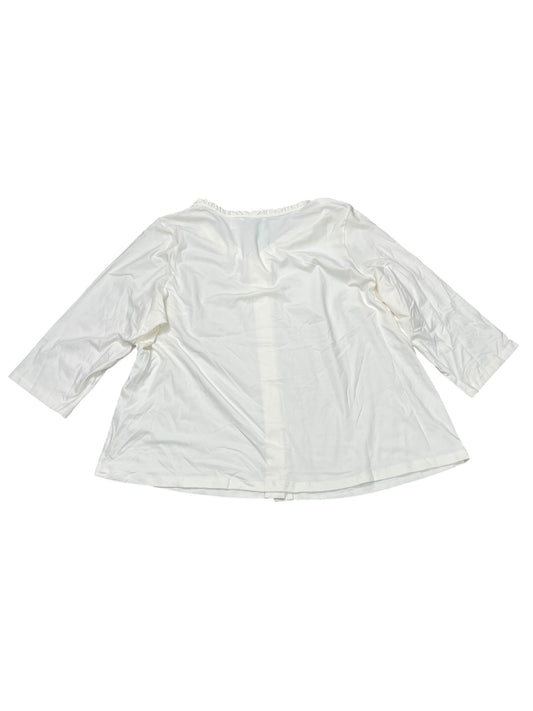 Cardigan By Isaac Mizrahi Live Qvc In White, Size:2X