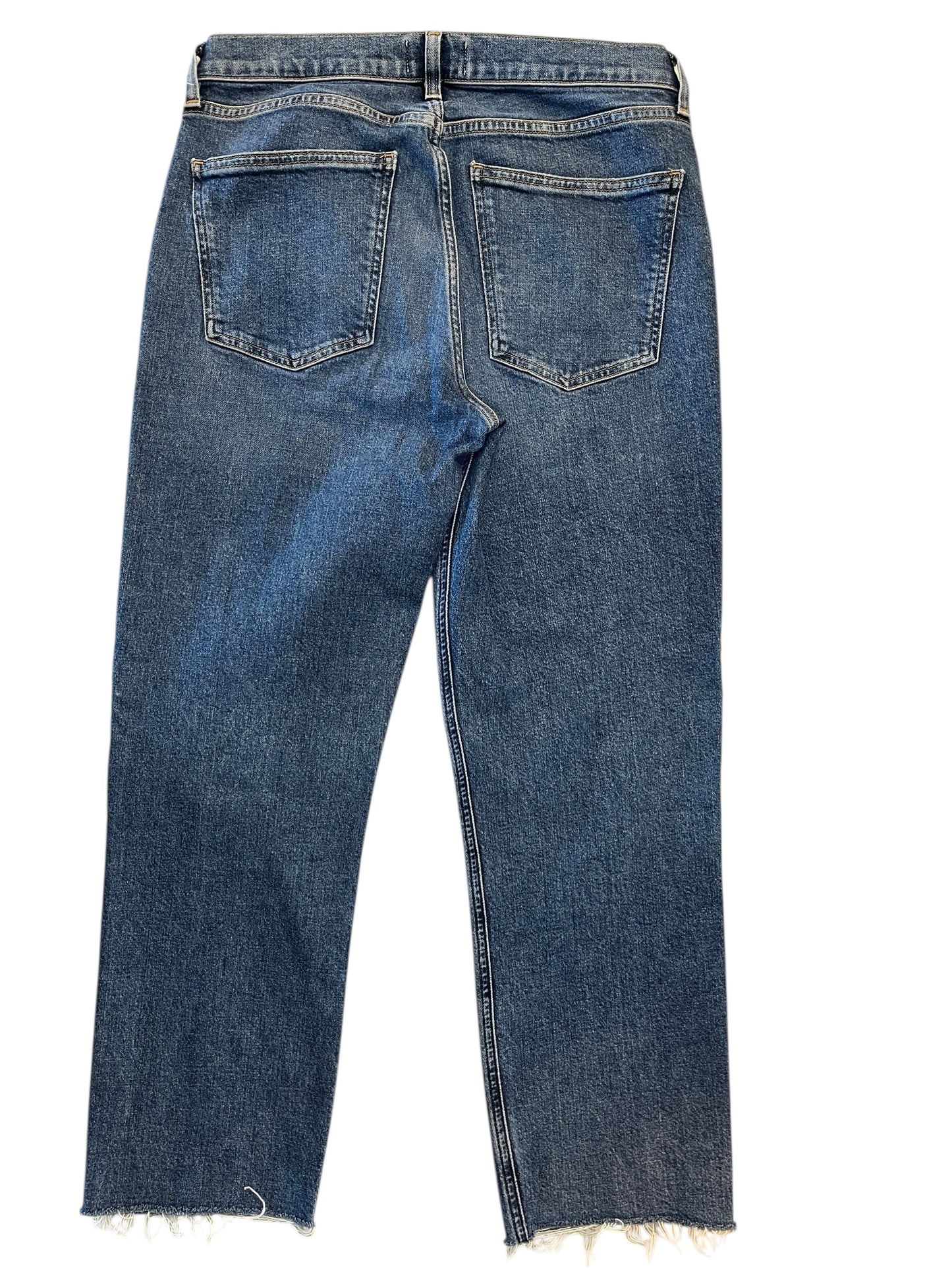 Jeans Cropped By Agolde In Blue Denim, Size:8