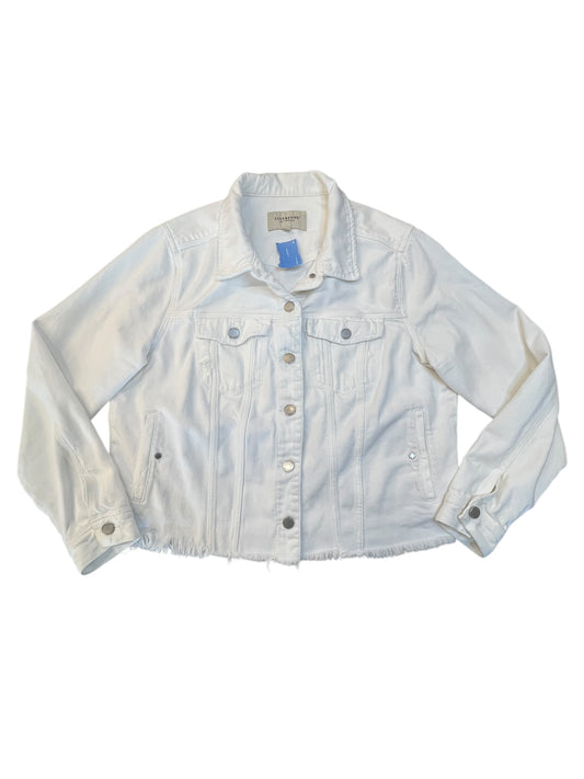 Jacket Denim By Liverpool In White Denim, Size:Xl