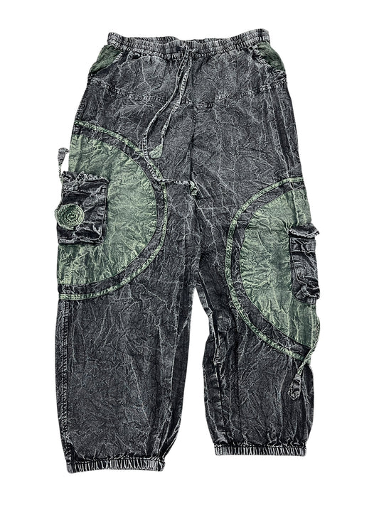 Pants Lounge By Earthbound In Black & Green, Size:M