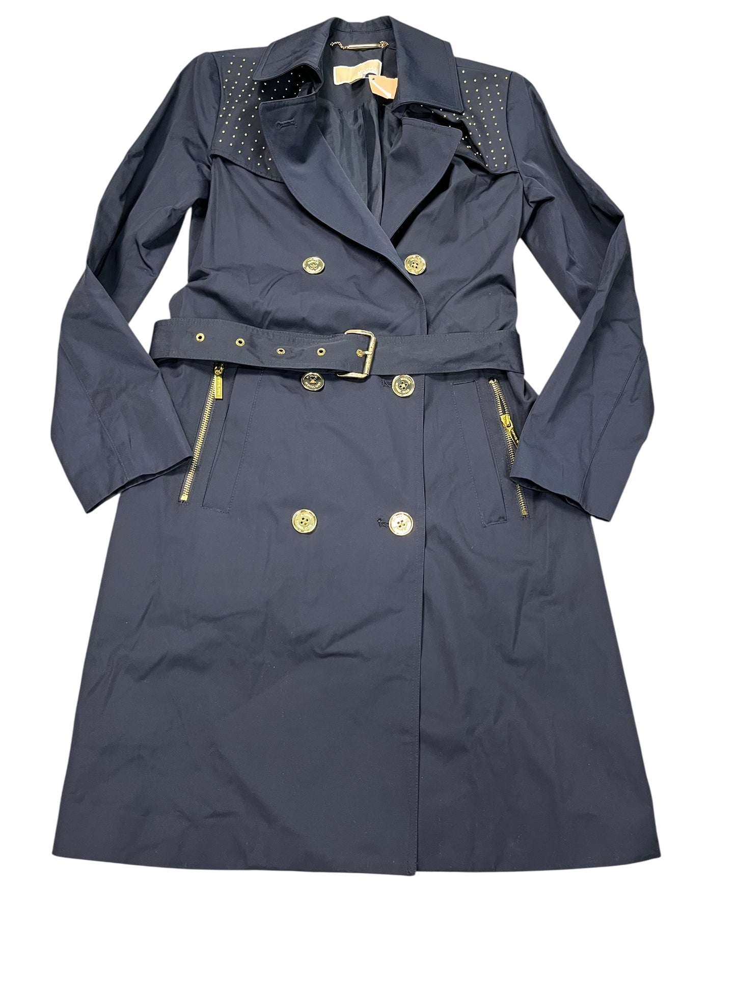 Coat Trench Coat By Michael By Michael Kors In Navy, Size:S