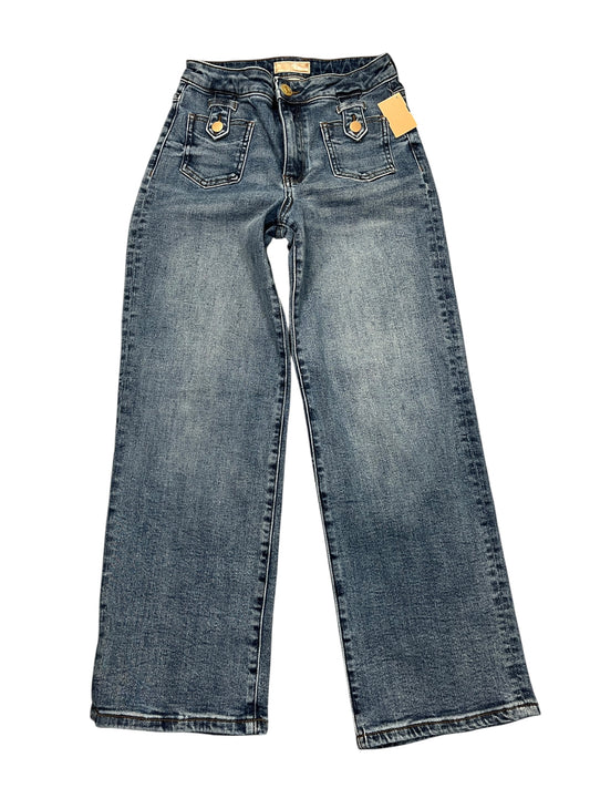 Jeans Straight By Kut In Blue Denim, Size:0