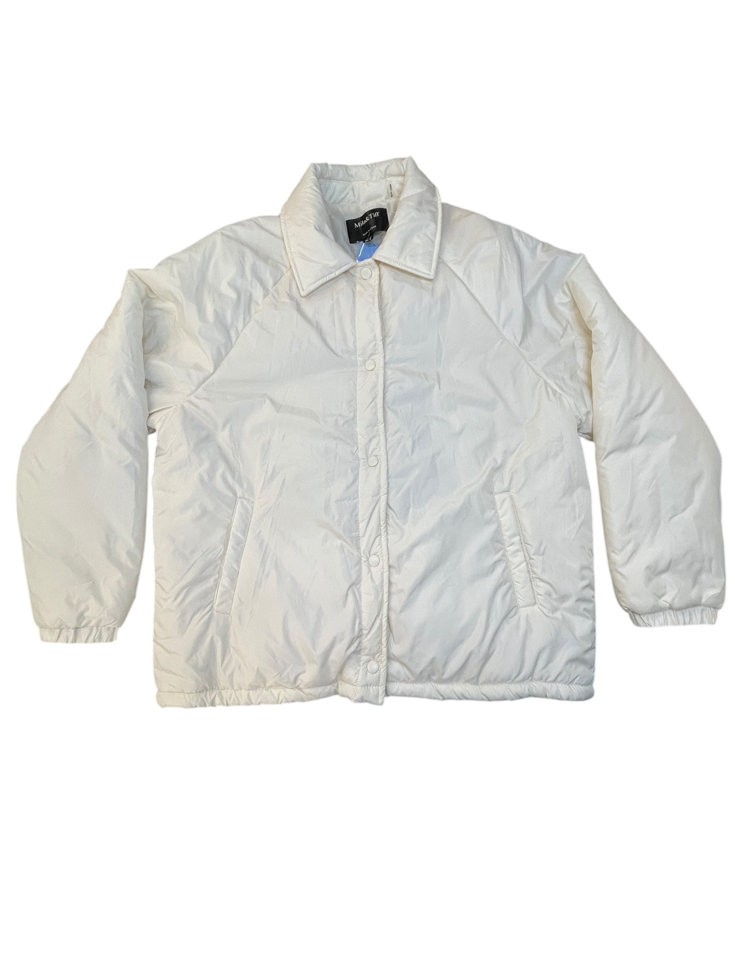 Coat Puffer & Quilted By MILA AND TIFF In Cream, Size:M