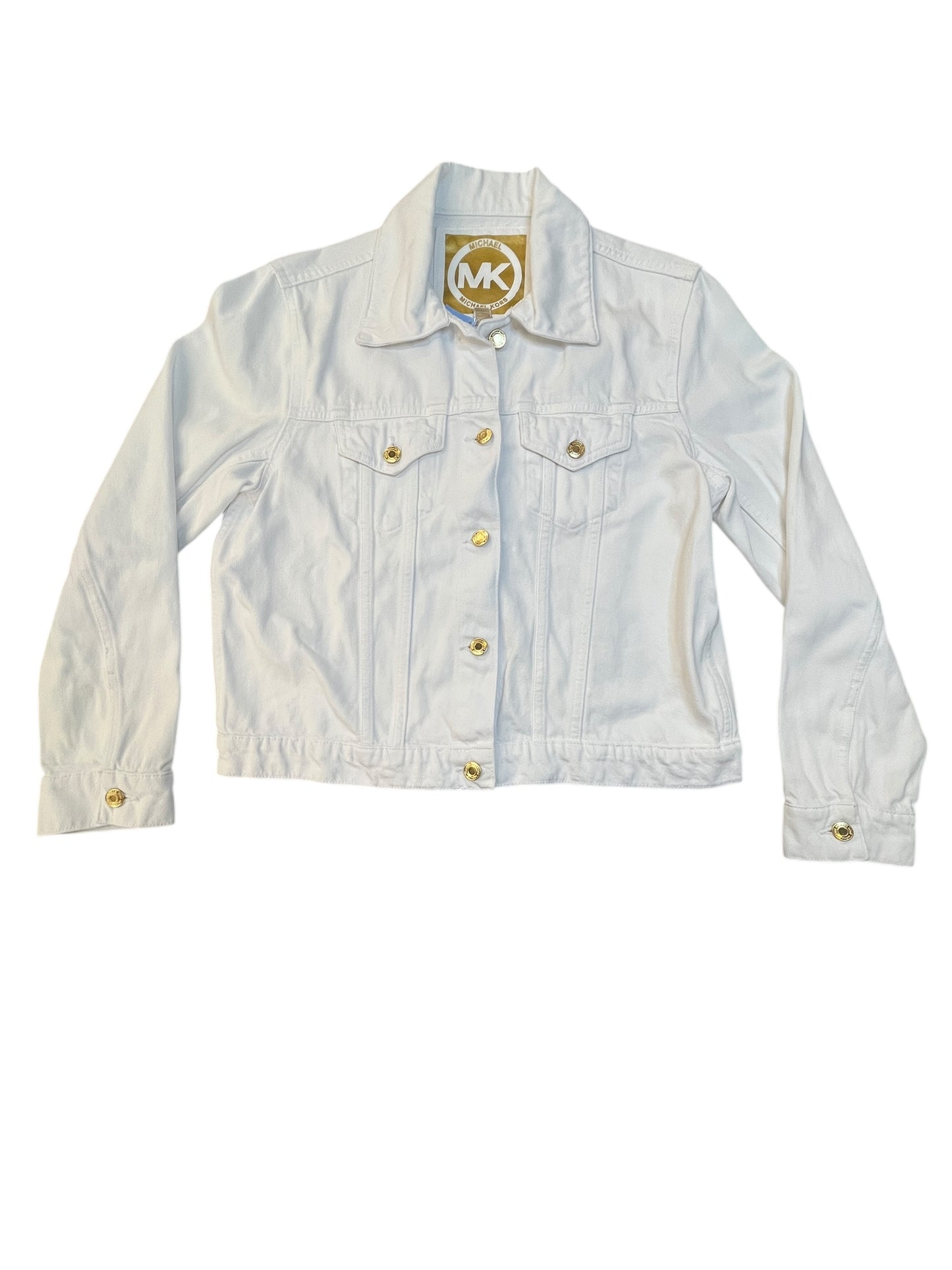 Jacket Denim By Michael By Michael Kors In White Denim, Size:L