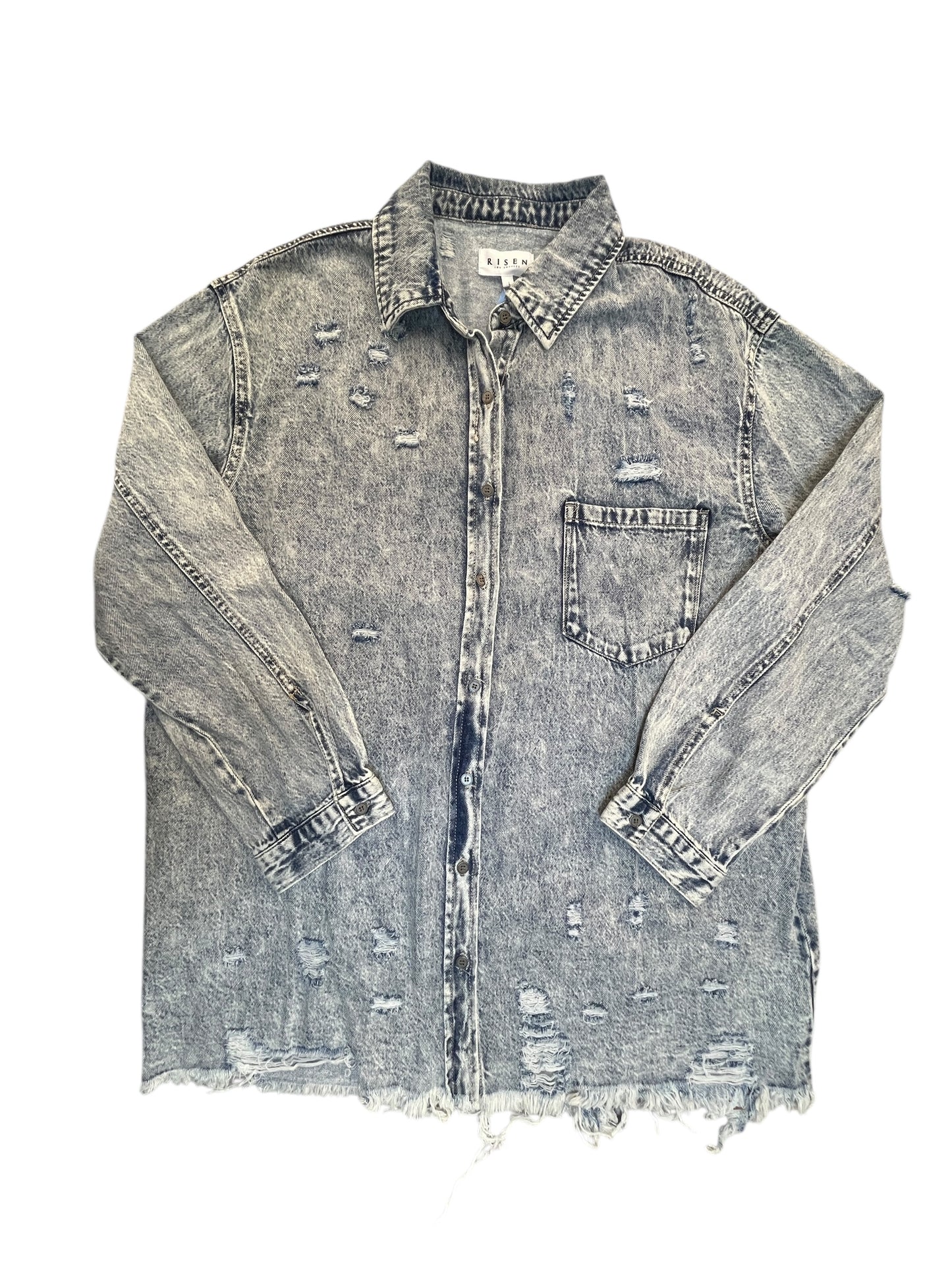 Jacket Denim By Risen In Blue Denim, Size:L
