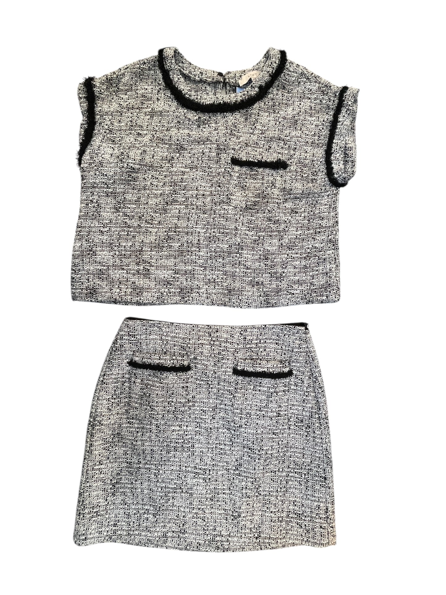 Skirt Set 2Pc By Loft In Black & White, Size:M