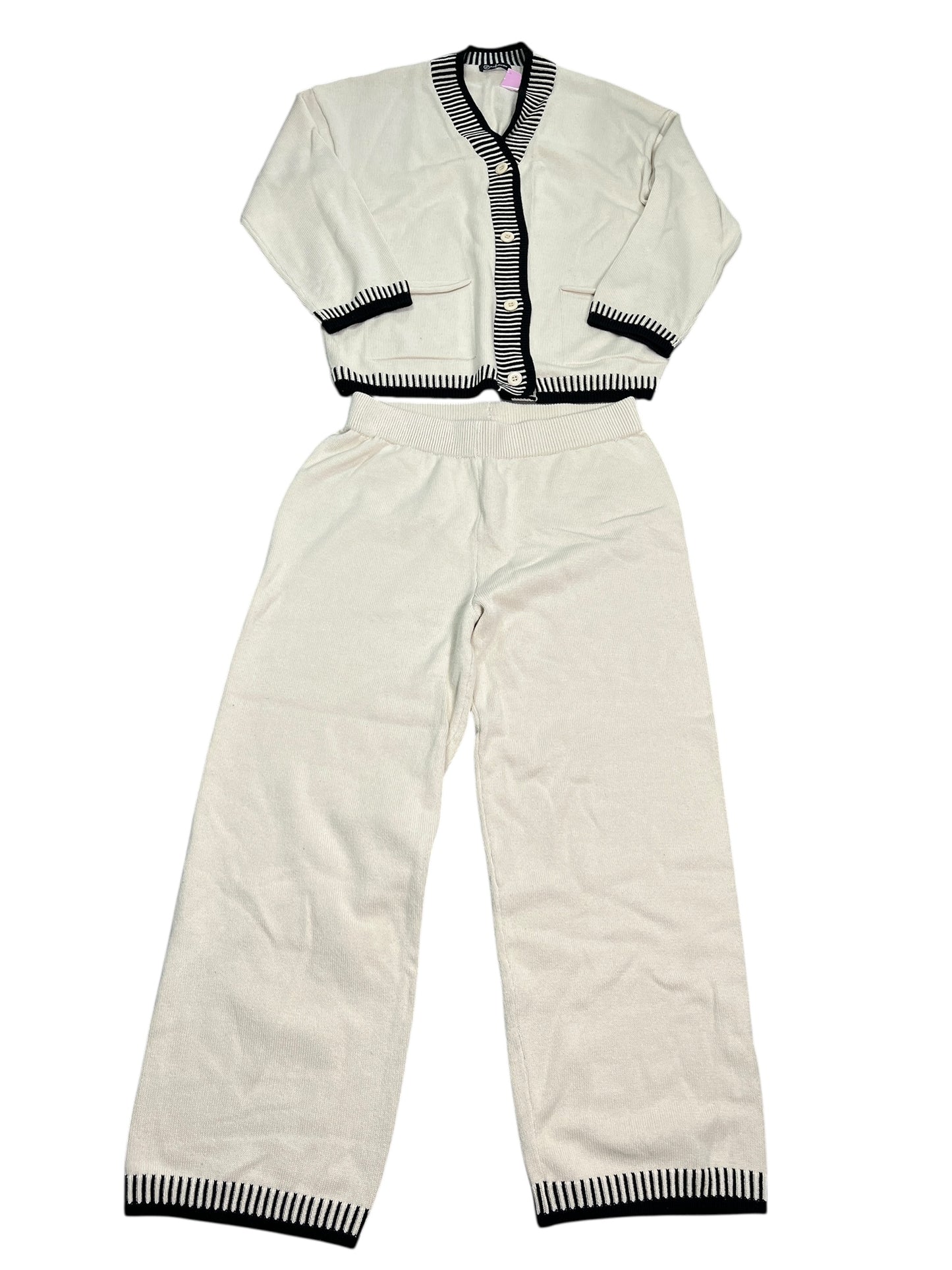 Pants Set 2Pc By Prettygarden In Cream, Size:L