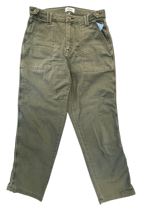 Jeans Cropped By Pistola In Green, Size:8