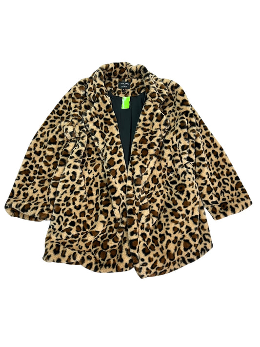 Jacket Faux Fur & Sherpa By Love Tree In Leopard Print, Size:L