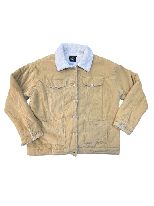 Jacket Faux Fur & Sherpa By Carly Jean In Yellow, Size:L