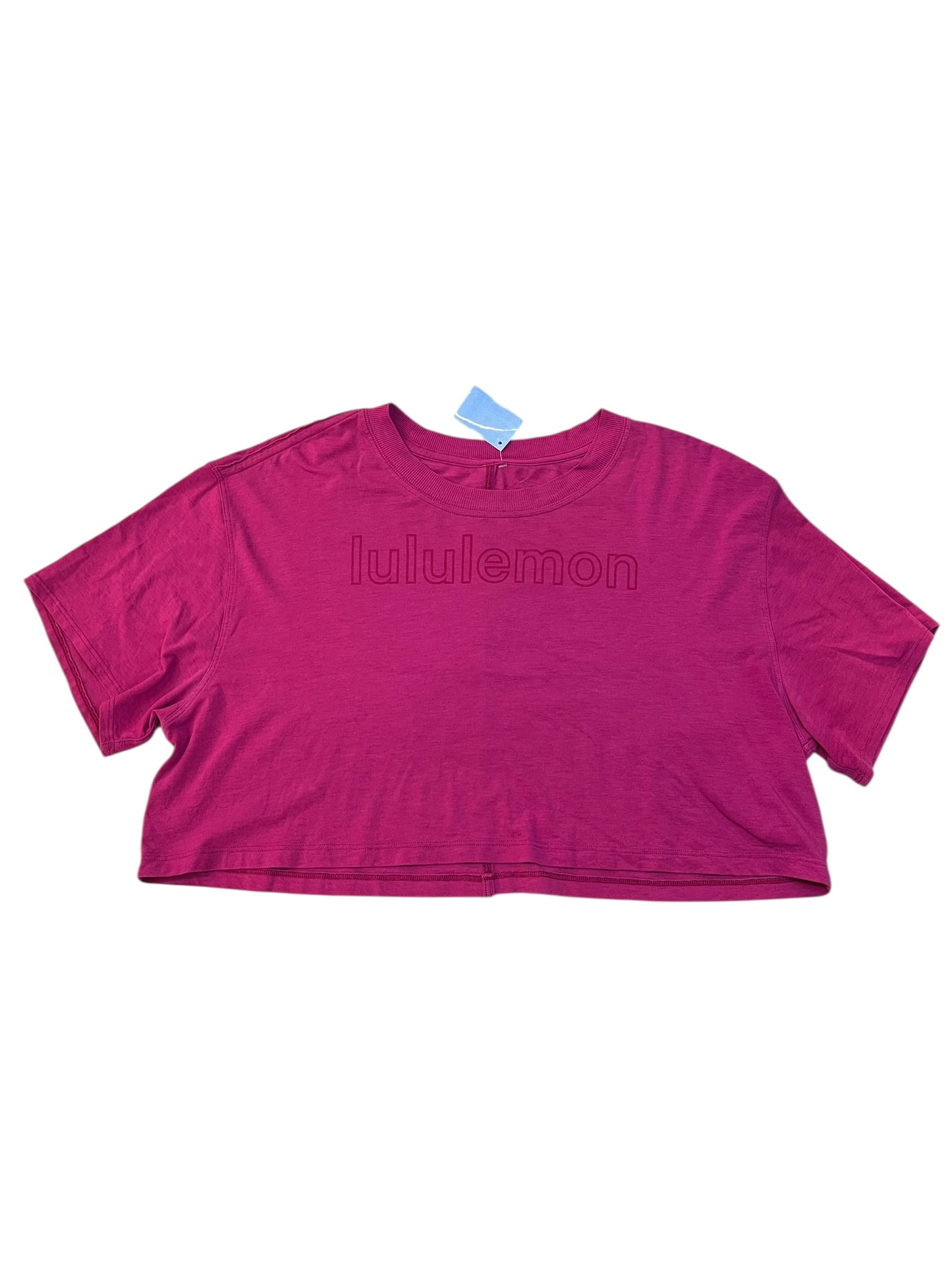 Athletic Top Ss By Lululemon In Pink, Size:M