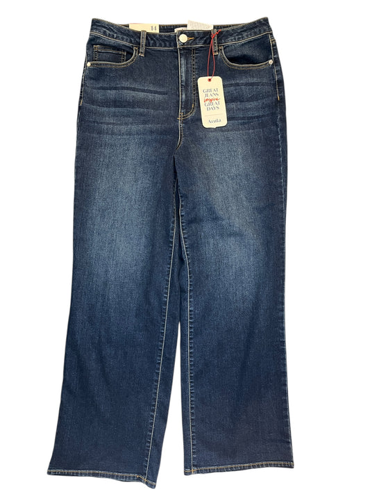 Jeans Wide Leg By Arula In Blue Denim, Size:14