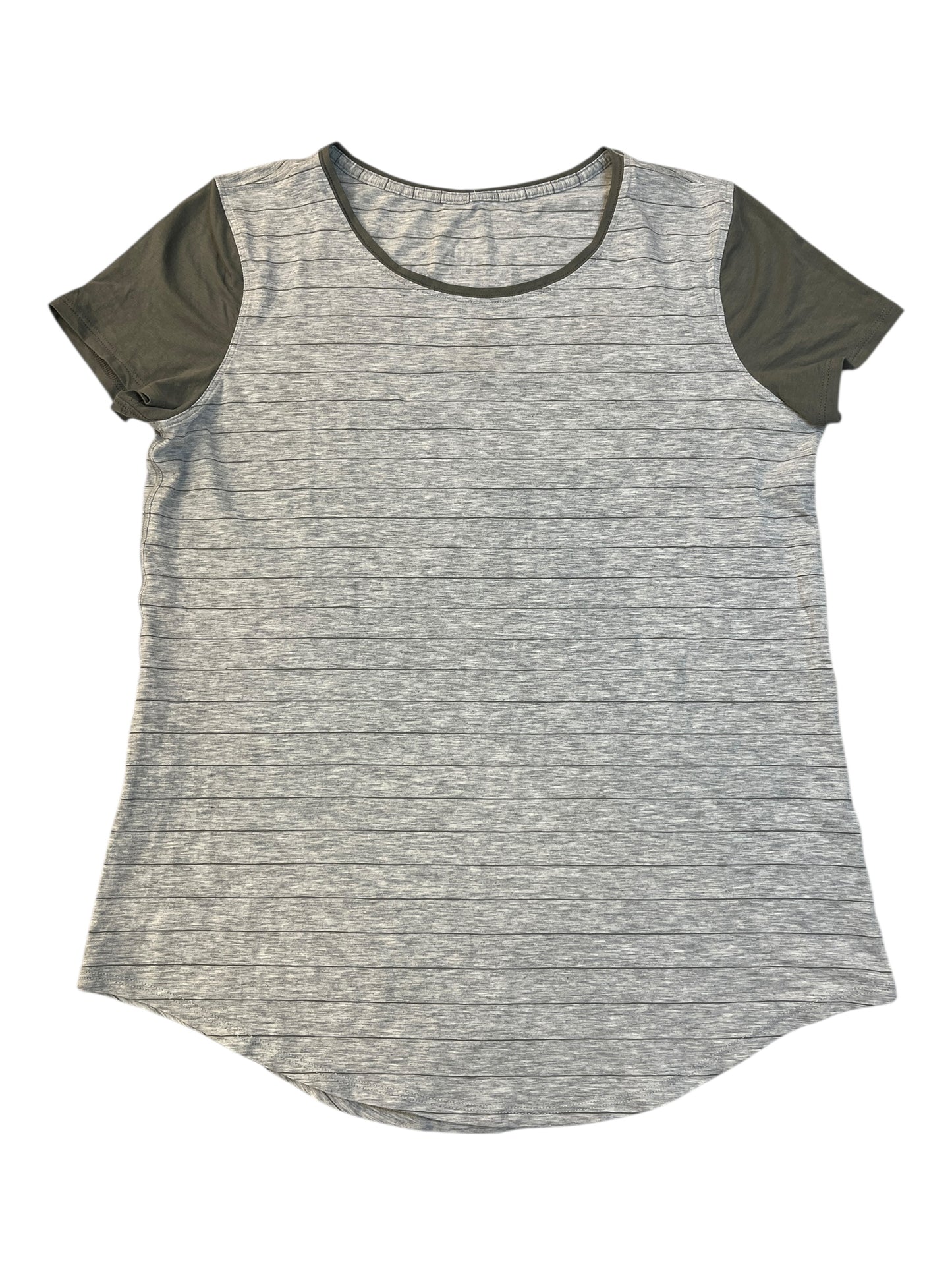 Athletic Top Ss By Lululemon In Grey, Size:M