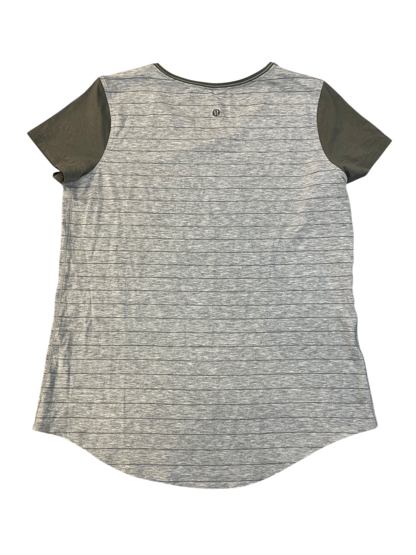 Athletic Top Ss By Lululemon In Grey, Size:M