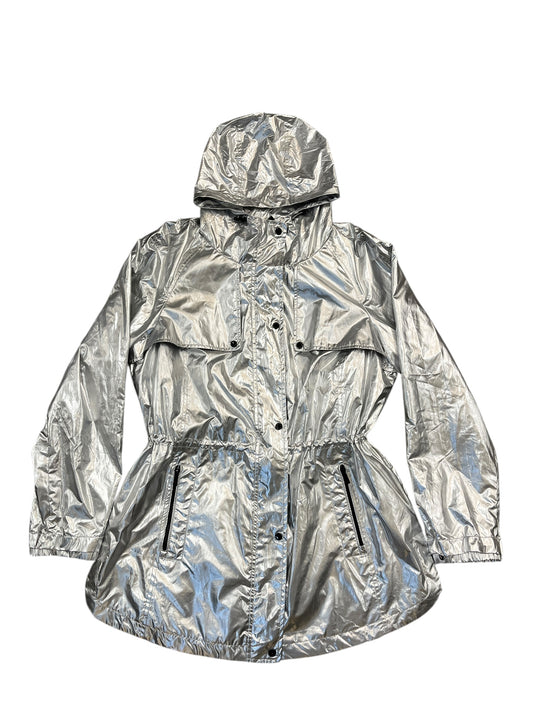 Jacket Windbreaker By Calvin Klein In Silver, Size:L