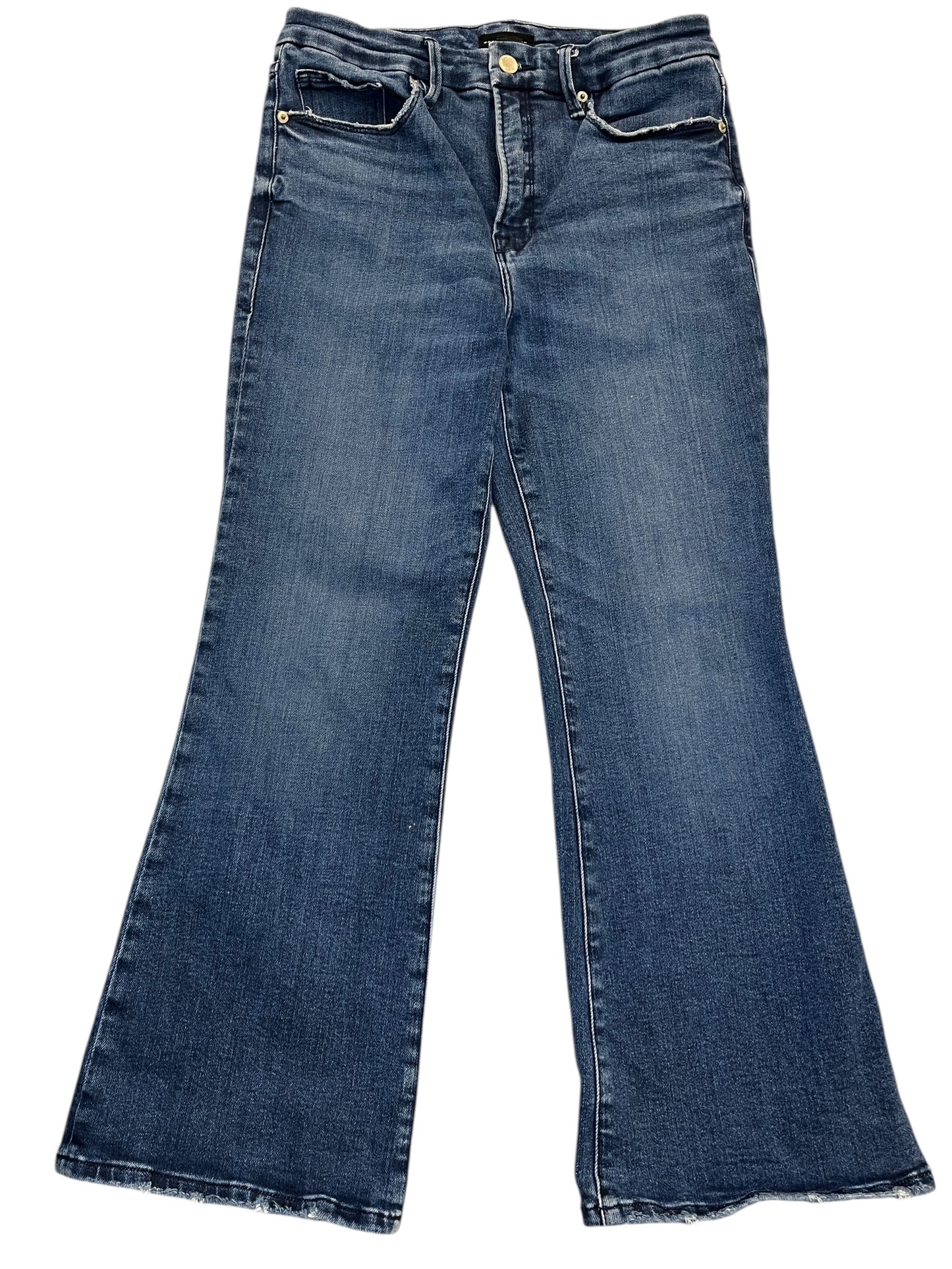 Jeans Flared By Good American In Blue Denim, Size:8