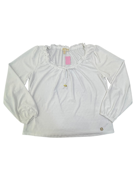 Top 3/4 Sleeve By Michael By Michael Kors In White, Size:L