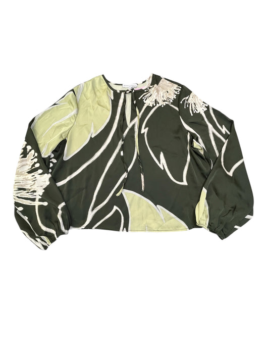Blouse 3/4 Sleeve By Maison Damelie In Green, Size:L