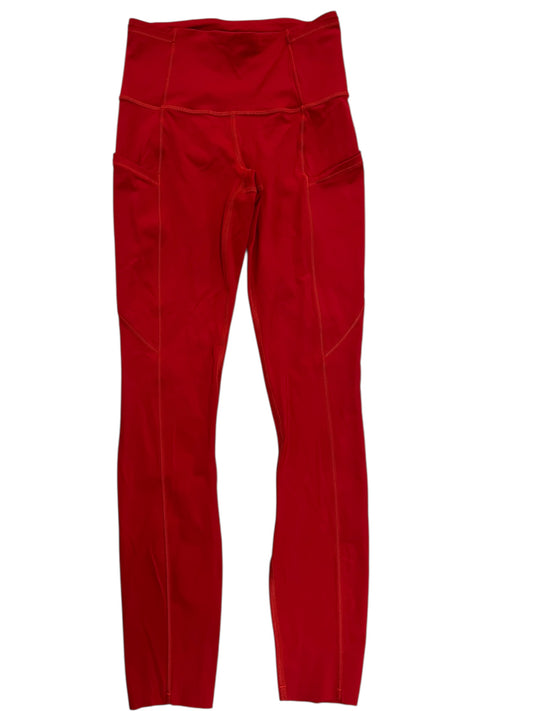 Athletic Leggings By Lululemon In Red, Size:Xs