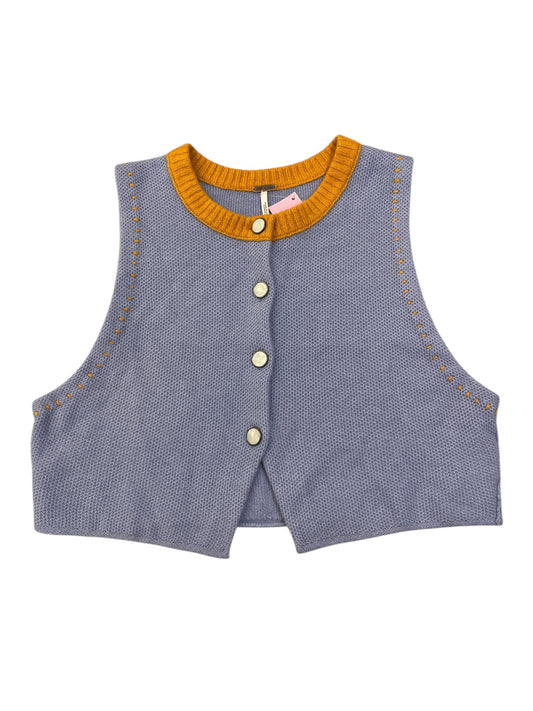 Vest Sweater By Free People In Blue & Orange, Size:S