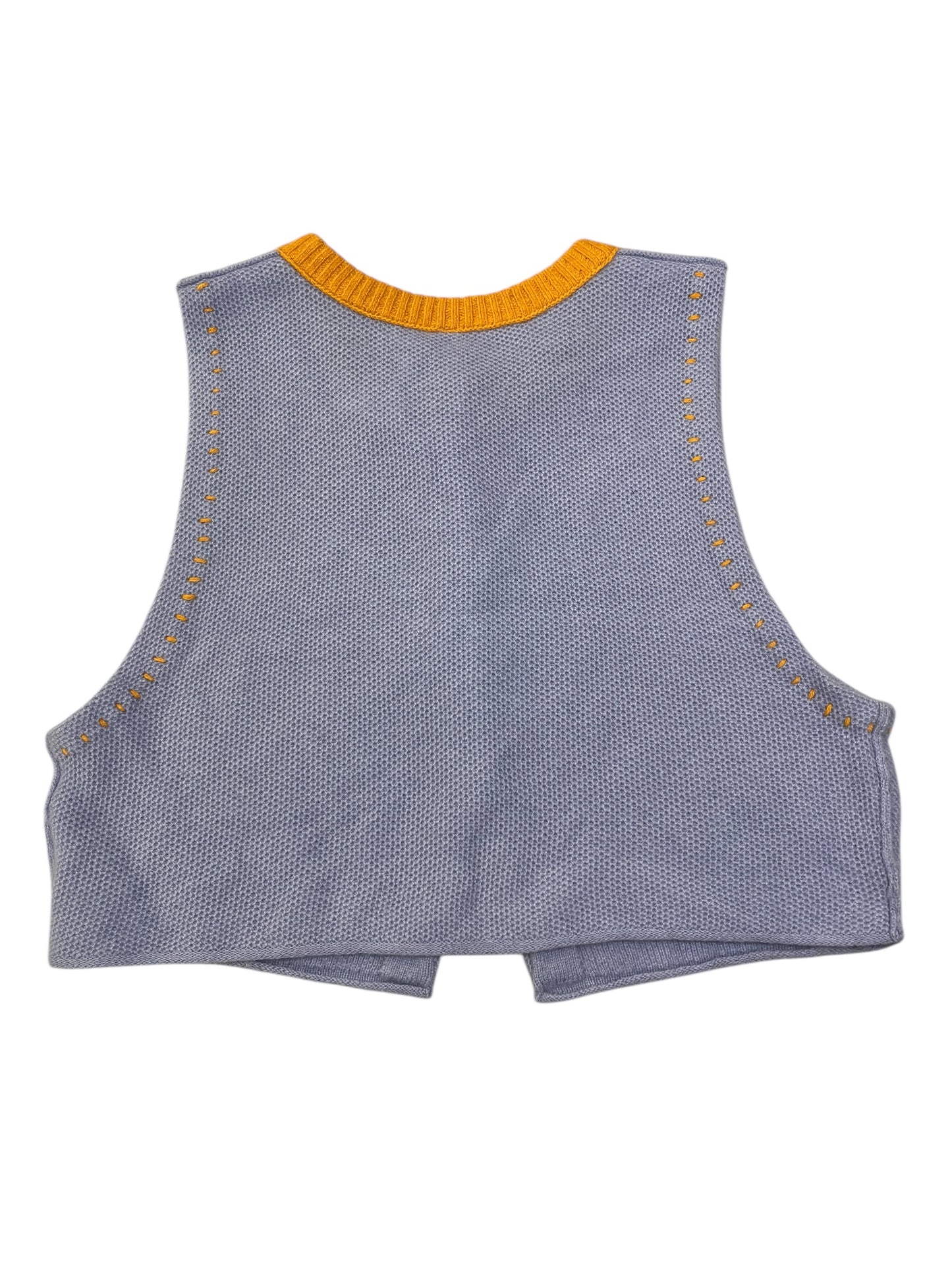 Vest Sweater By Free People In Blue & Orange, Size:S