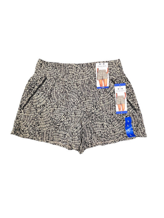 Shorts By Three Dots In Black & Cream, Size:L