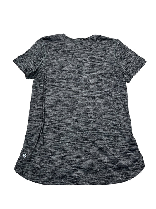 Athletic Top Ss By Lululemon In Grey, Size:L