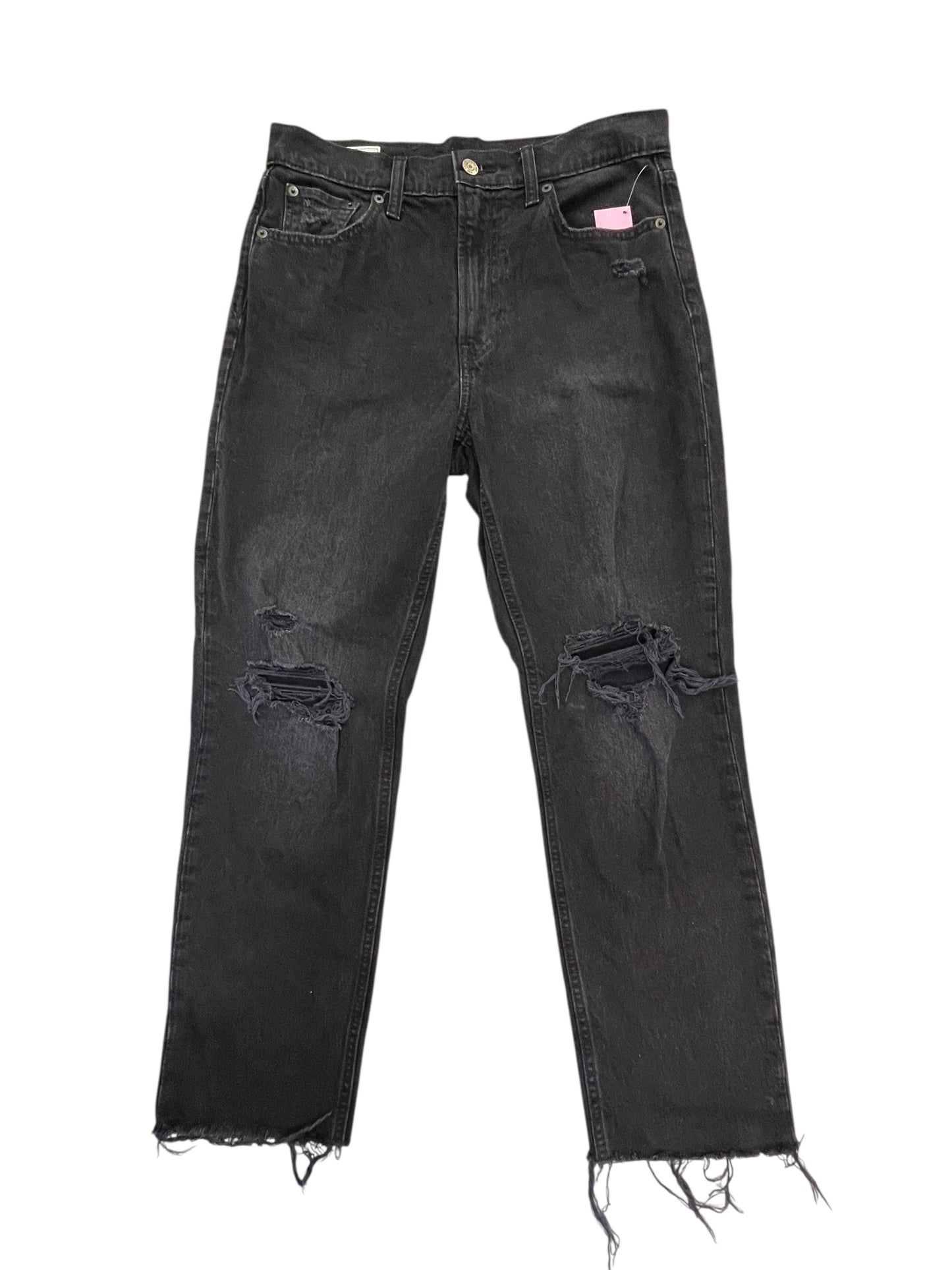 Jeans Straight By Gap In Black Denim, Size:8