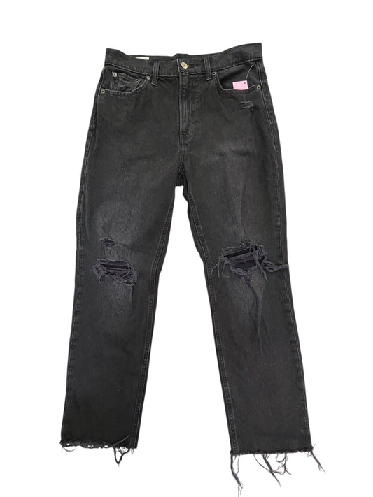 Jeans Straight By Gap In Black Denim, Size:8