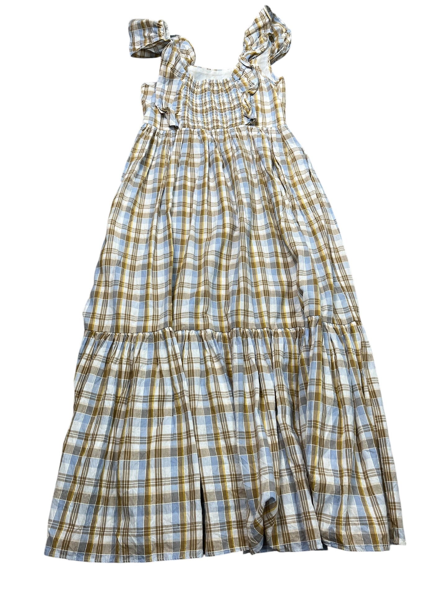 Dress Casual Maxi By Madewell In Blue & Brown, Size:Xxs