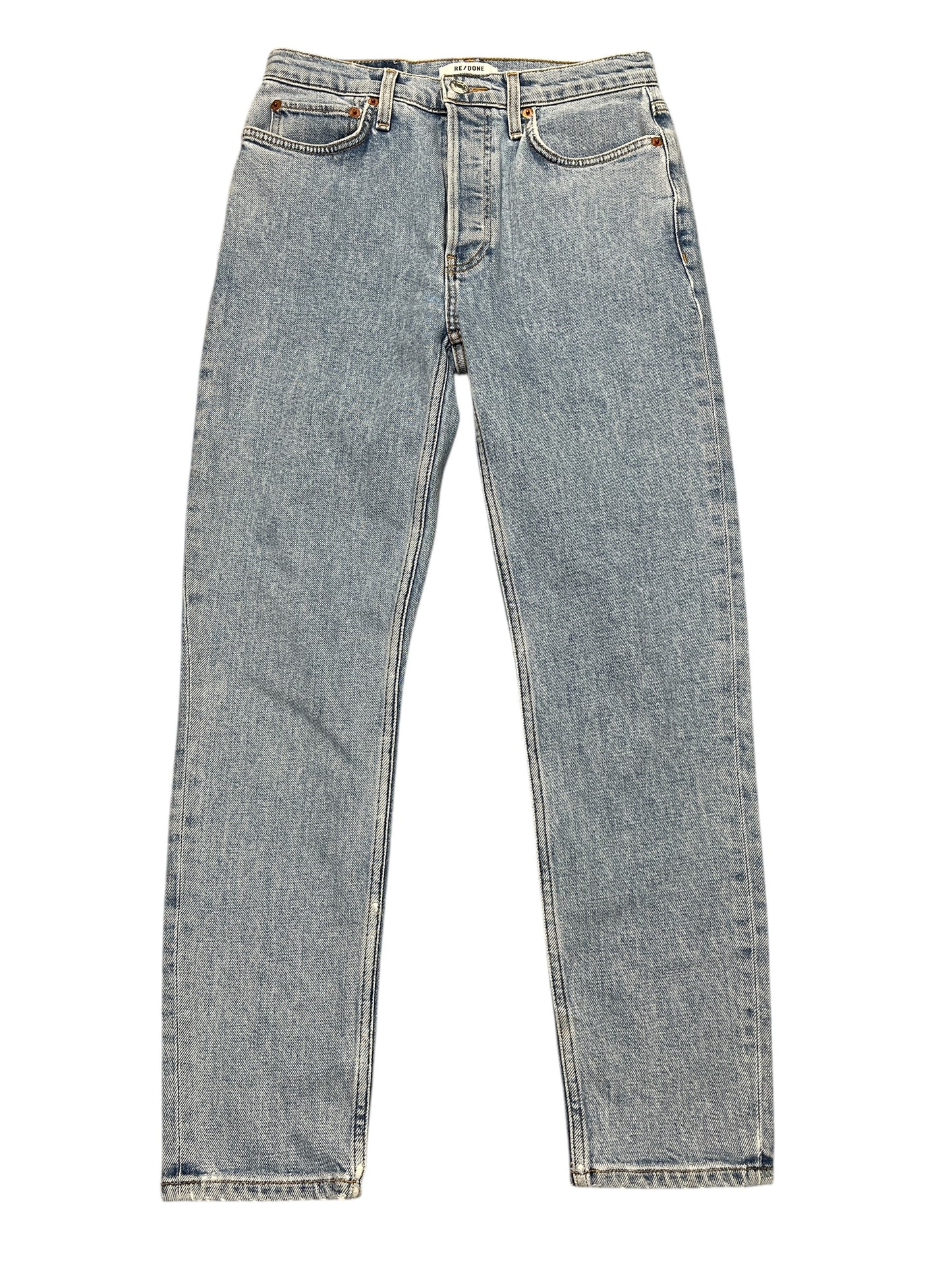Jeans Straight By RE/DONE In Blue Denim, Size:2