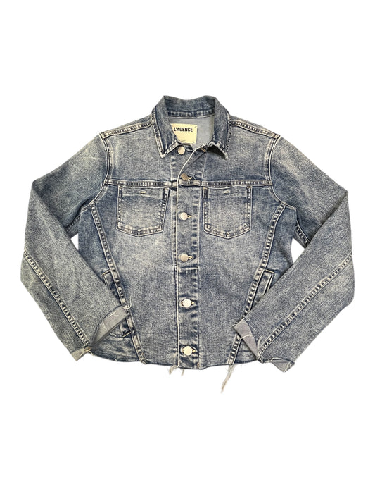Jacket Denim By L Agence In Blue Denim, Size:M