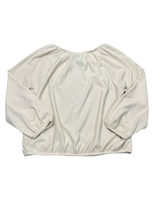 Blouse Ls By Loft In Beige, Size:Xl