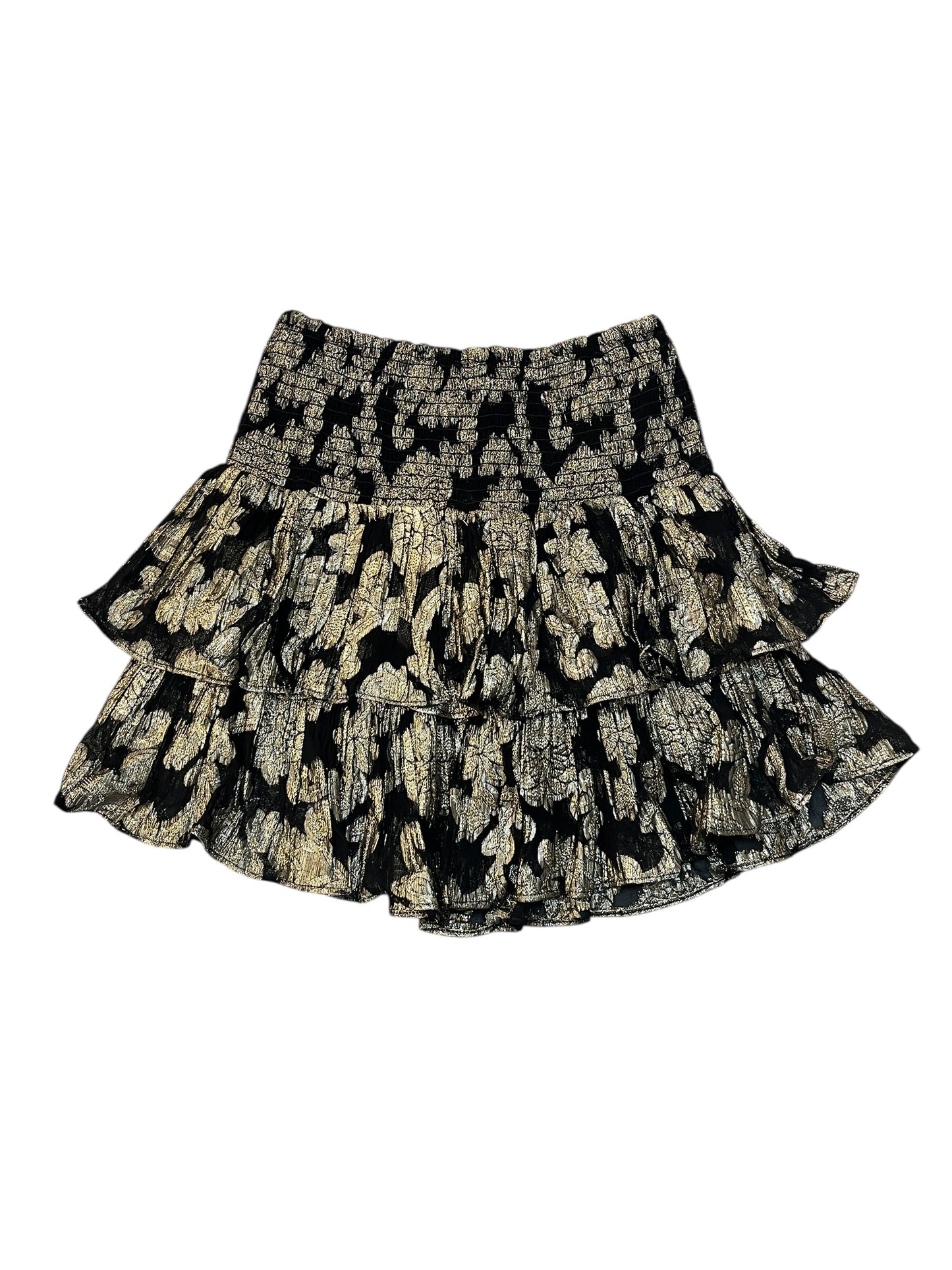 Skirt Mini & Short By Clothes Mentor In Black & Gold, Size:Xs