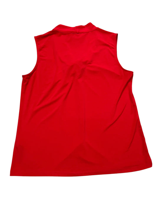 Blouse Sleeveless By Calvin Klein In Red, Size:M