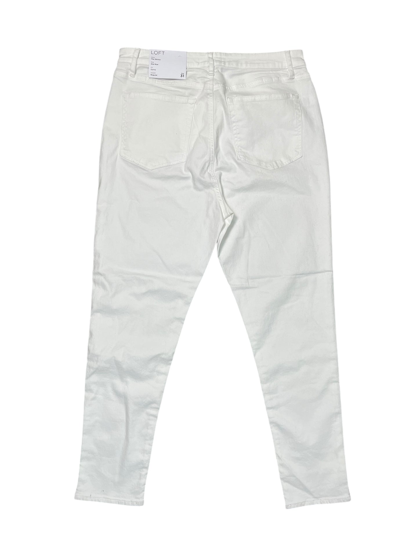 Jeans Skinny By Loft In White, Size:12