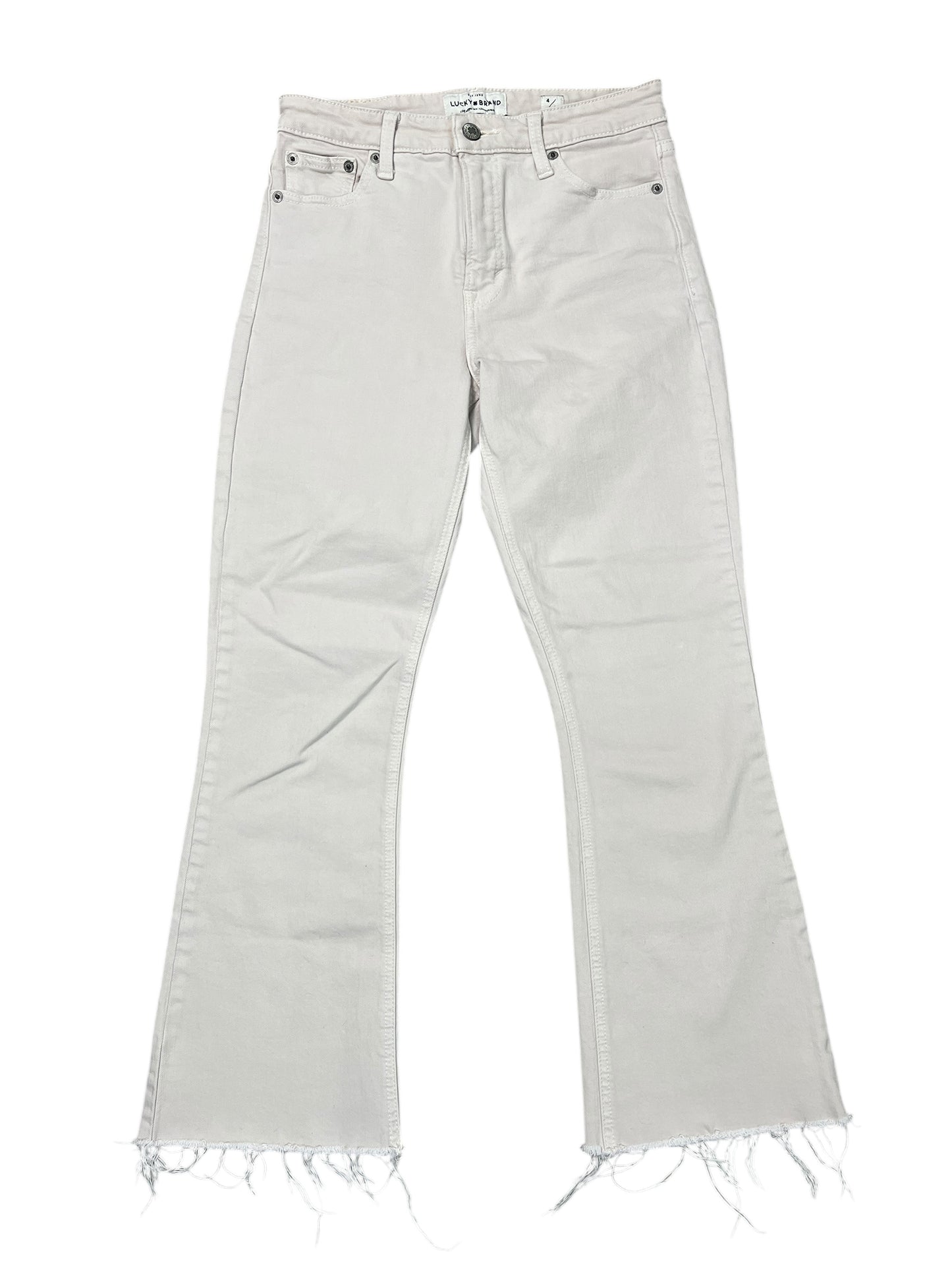 Jeans Cropped By Lucky Brand In White Denim, Size:4