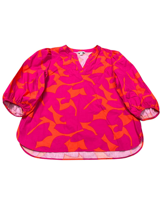 Top 3/4 Sleeve By Bar Iii In Orange & Pink, Size:Xl