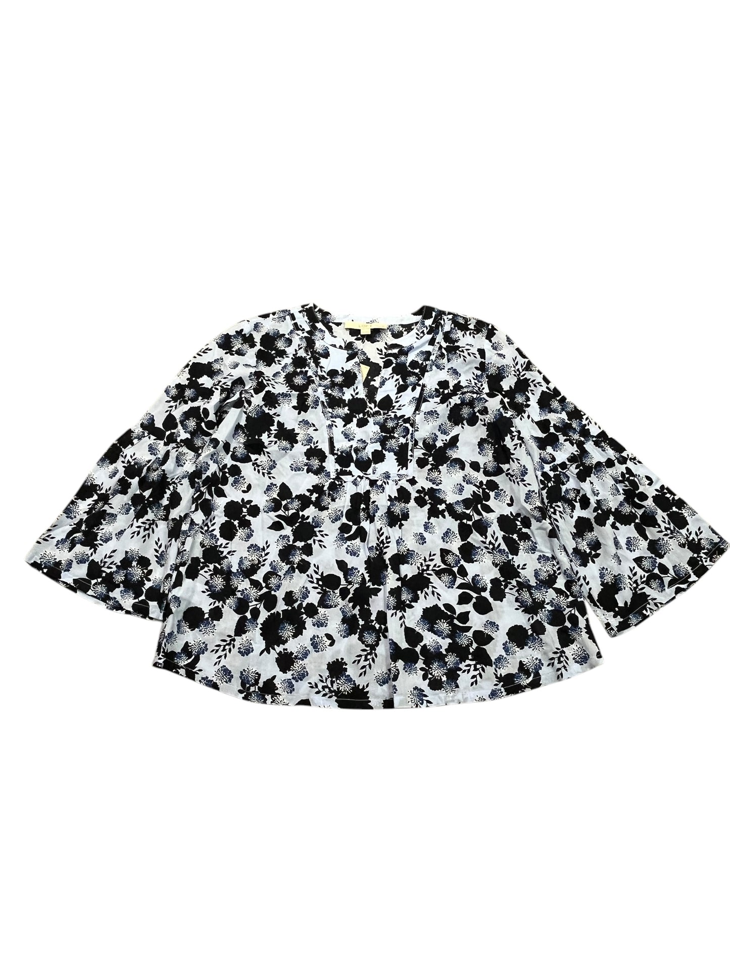 Blouse 3/4 Sleeve By Loft In Blue, Size:Xsp