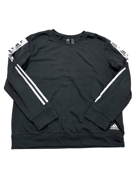 Athletic Top Ls Crewneck By Adidas In Black, Size:Xl