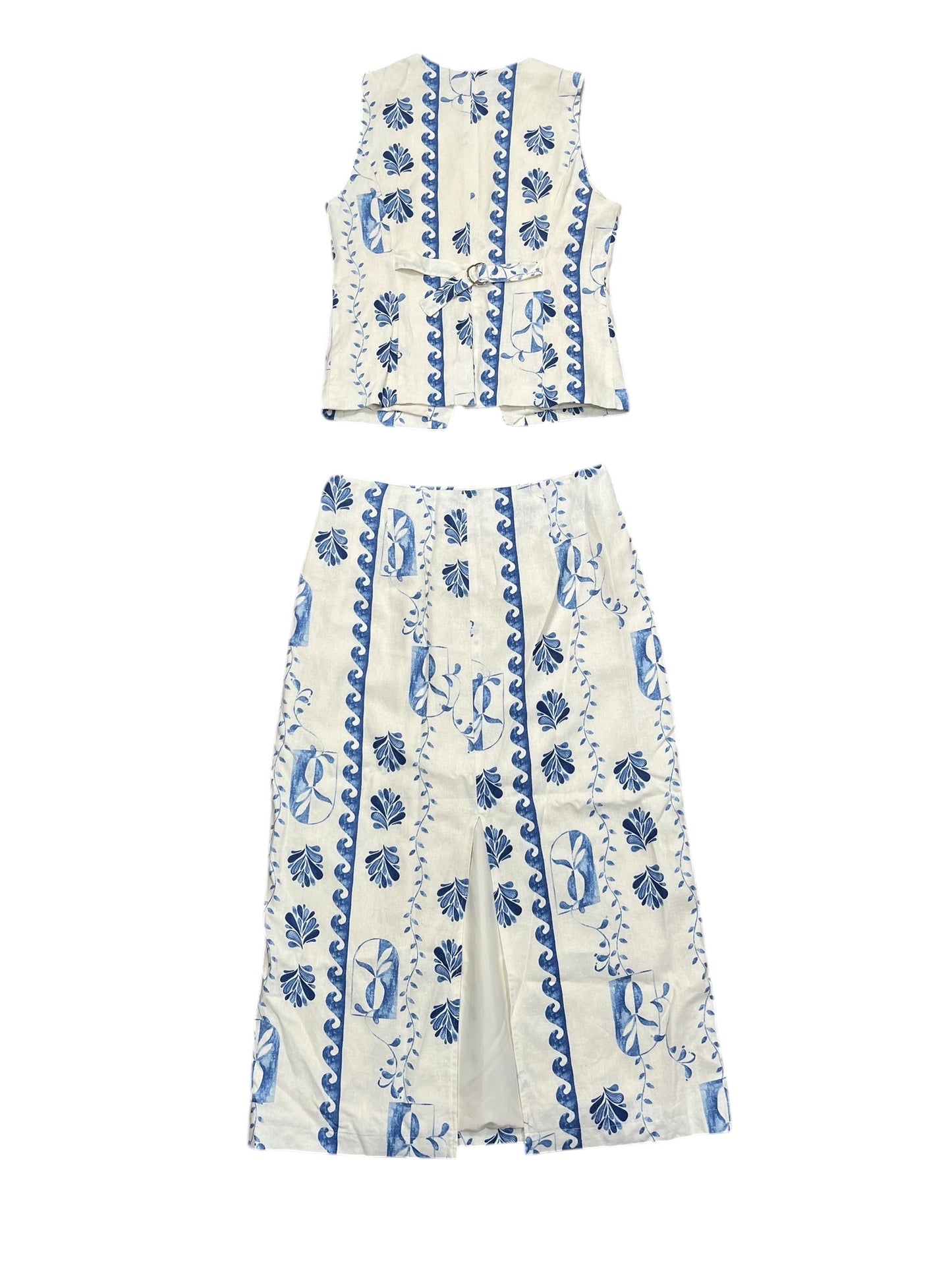 Pants Set 2Pc By Rachel Zoe In Blue & White, Size:M