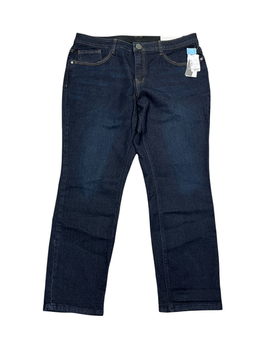 Jeans Straight By Christopher And Banks In Blue Denim, Size:16