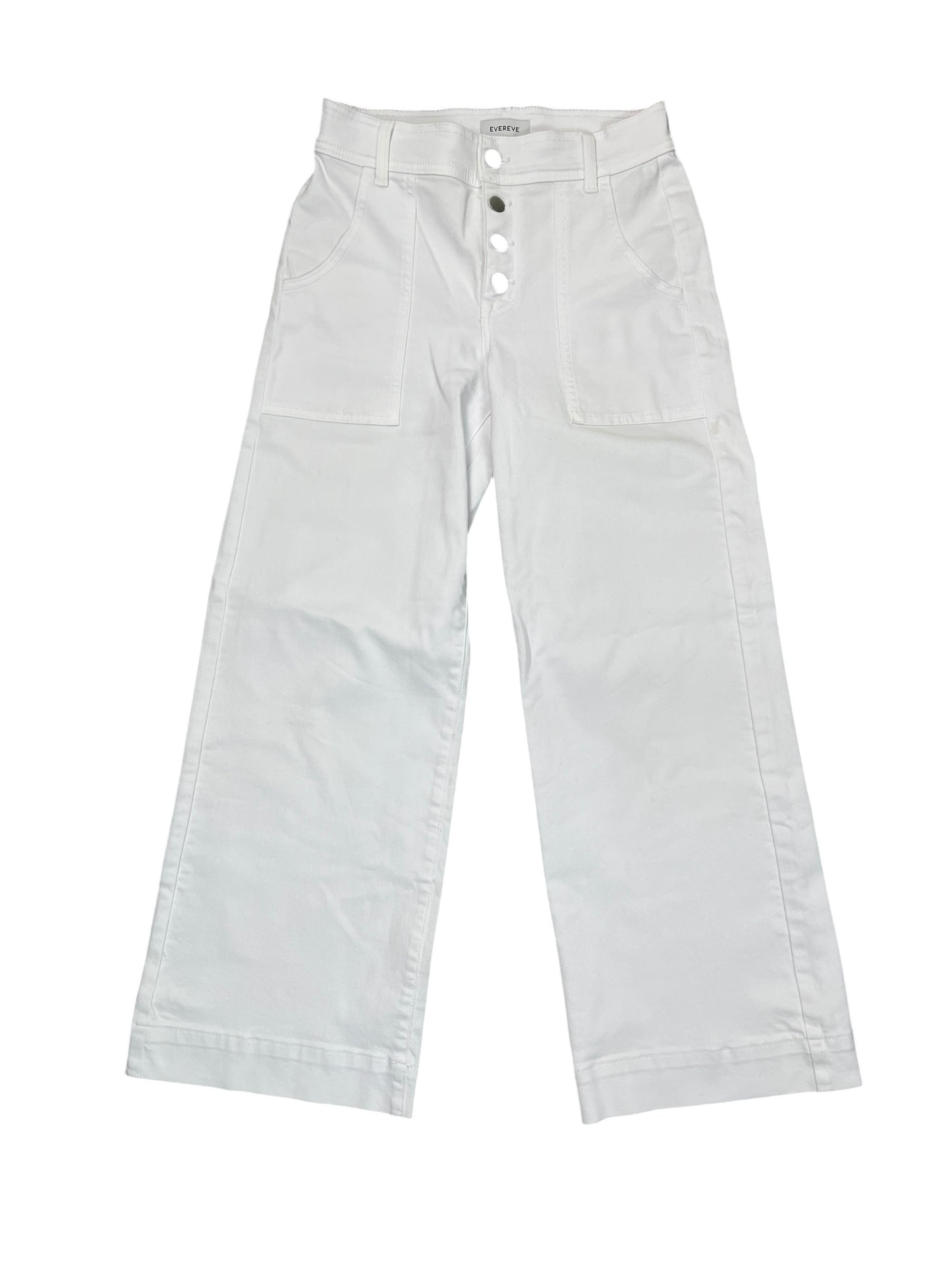 Jeans Cropped By Evereve In White Denim, Size:4