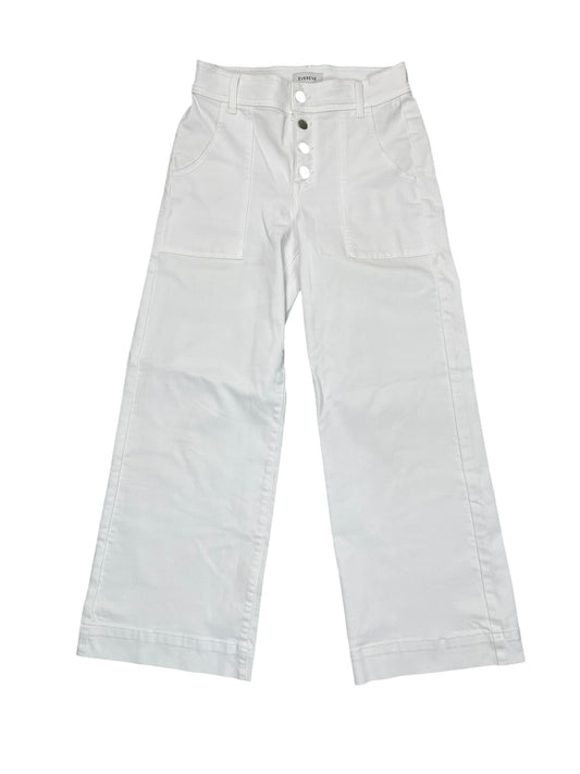 Jeans Cropped By Evereve In White Denim, Size:4